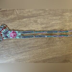 Handcrafted Beaded Necklace with Floral Design